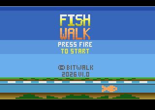 Fish Walk title screen - press fire to start